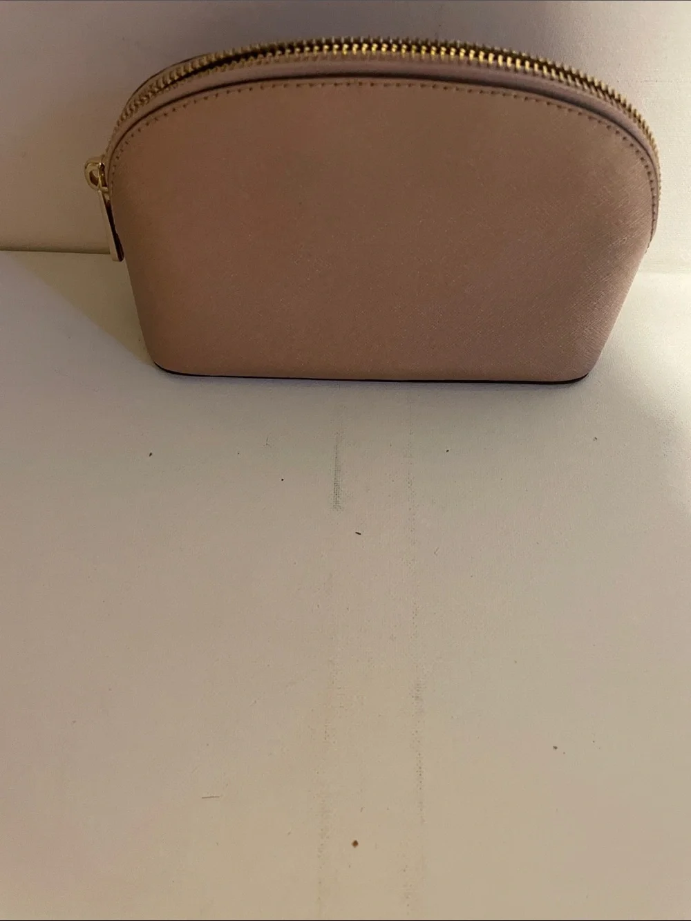 Michael Kors Blush Saffiano Leather Makeup Pouch with Gold Hardware